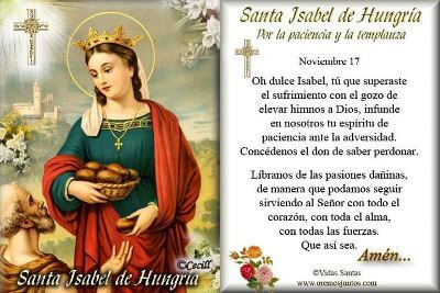 SANTA ISABEL DE HUNGRÍA 17 DE NOVIEMBRE